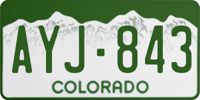 CO license plate AYJ843