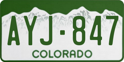 CO license plate AYJ847