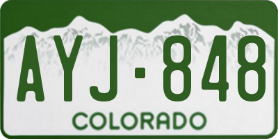 CO license plate AYJ848
