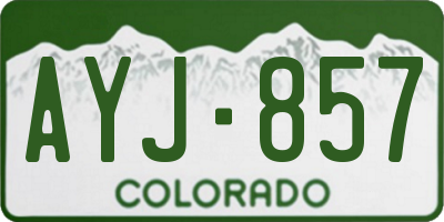 CO license plate AYJ857