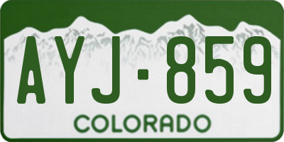 CO license plate AYJ859