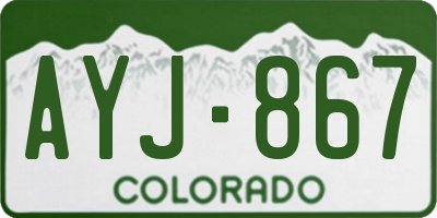 CO license plate AYJ867