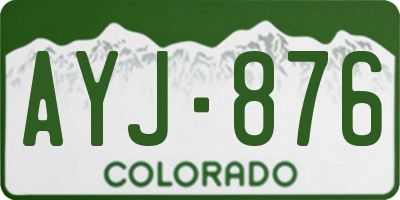 CO license plate AYJ876
