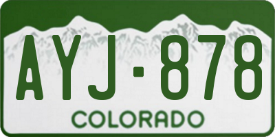 CO license plate AYJ878