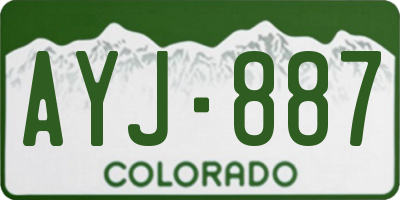CO license plate AYJ887