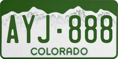 CO license plate AYJ888