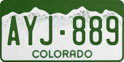 CO license plate AYJ889