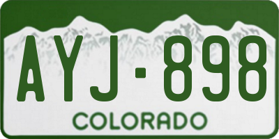 CO license plate AYJ898