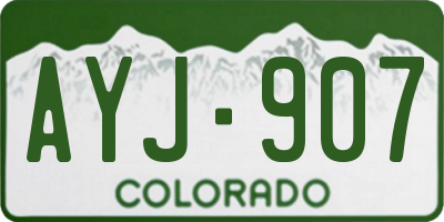 CO license plate AYJ907