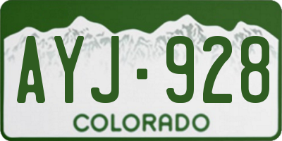 CO license plate AYJ928