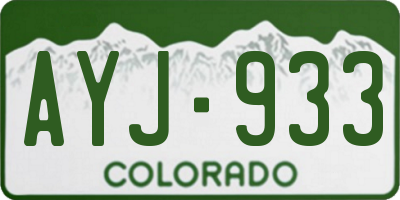 CO license plate AYJ933