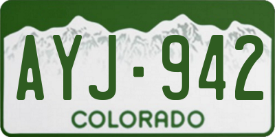 CO license plate AYJ942