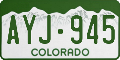 CO license plate AYJ945