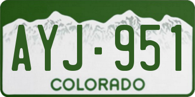 CO license plate AYJ951