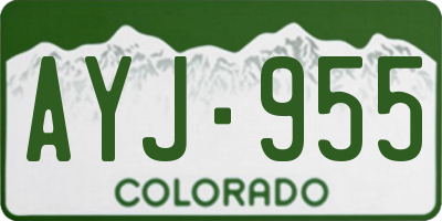 CO license plate AYJ955