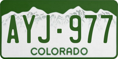 CO license plate AYJ977