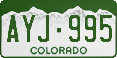 CO license plate AYJ995
