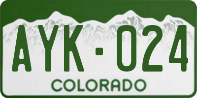 CO license plate AYK024