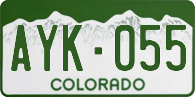 CO license plate AYK055