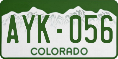 CO license plate AYK056