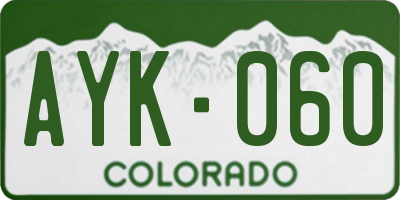 CO license plate AYK060