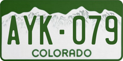 CO license plate AYK079