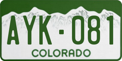 CO license plate AYK081