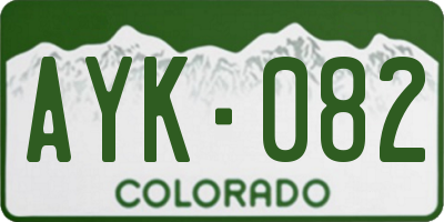 CO license plate AYK082