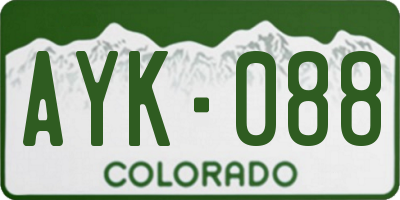 CO license plate AYK088