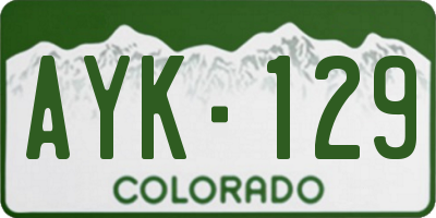 CO license plate AYK129
