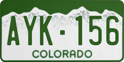 CO license plate AYK156