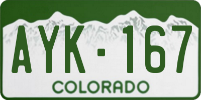 CO license plate AYK167