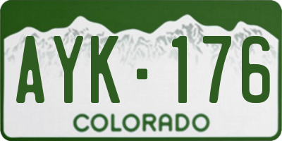 CO license plate AYK176