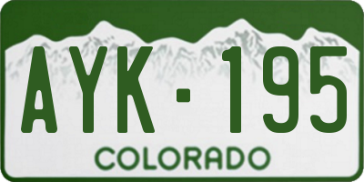 CO license plate AYK195