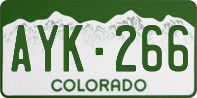 CO license plate AYK266