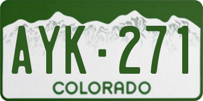 CO license plate AYK271