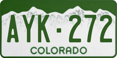 CO license plate AYK272