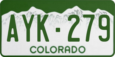 CO license plate AYK279