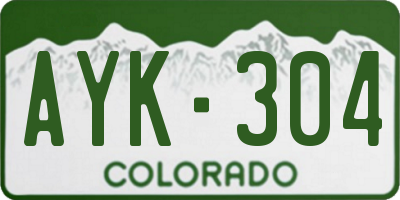 CO license plate AYK304