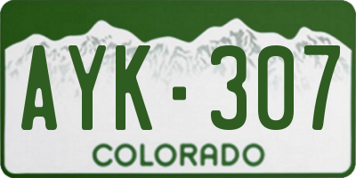 CO license plate AYK307