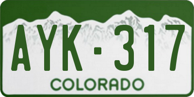 CO license plate AYK317