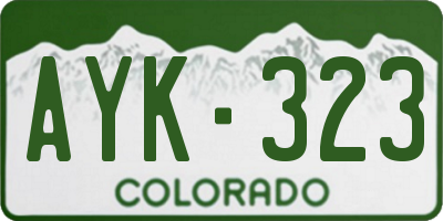 CO license plate AYK323