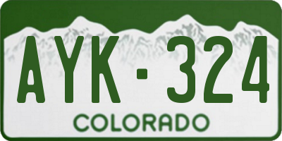 CO license plate AYK324