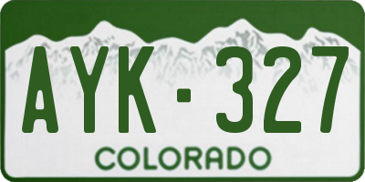 CO license plate AYK327