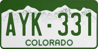 CO license plate AYK331