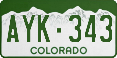 CO license plate AYK343