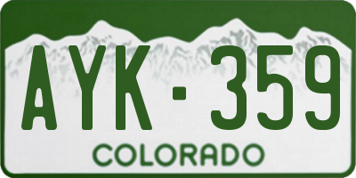 CO license plate AYK359