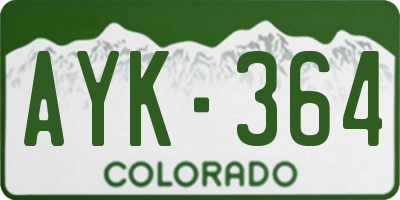 CO license plate AYK364