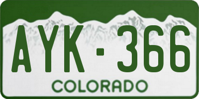 CO license plate AYK366