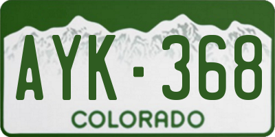 CO license plate AYK368